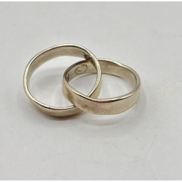 Sterling Silver 925 Double Linked Rings "Forever Together" - Picture 1 of 6
